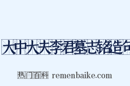 大中大夫李君墓志铭造句是什么意思的图片